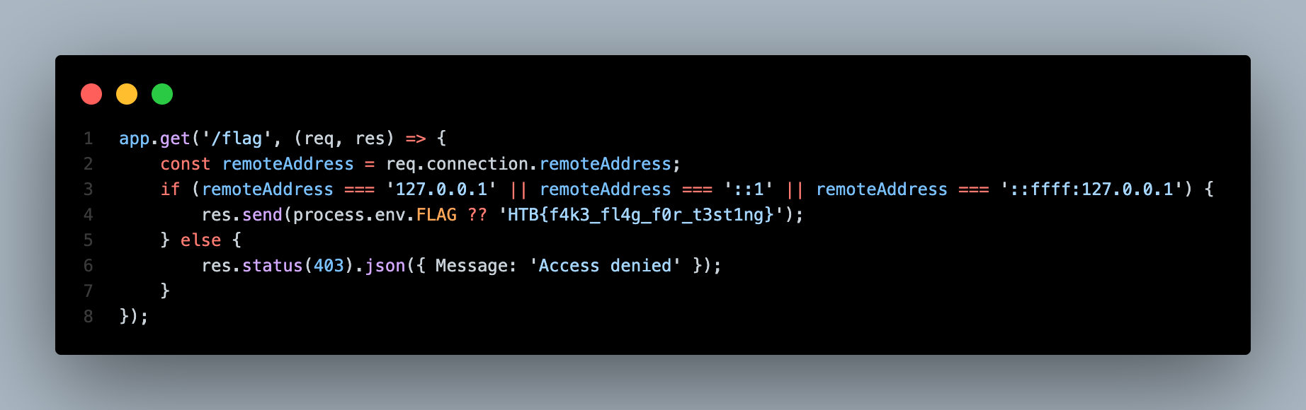 Flag endpoint source code