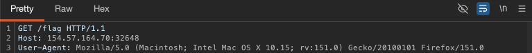 Request to /flag endpoint